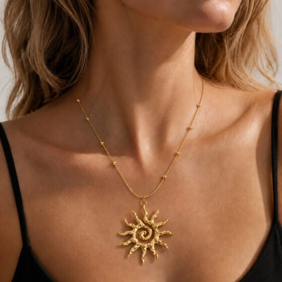 Sun Pendant Necklace No. 006