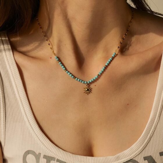 Sun Turquoise Pendant Necklace No. 047