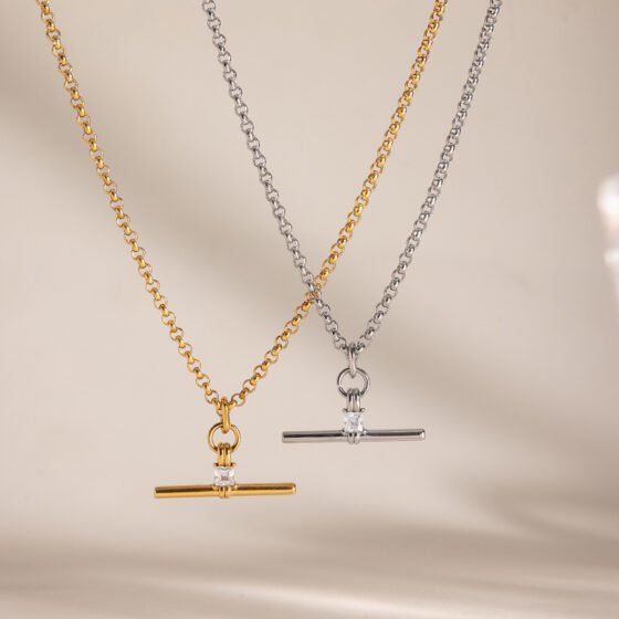 Crystal Square Pendant Necklace No. 067
