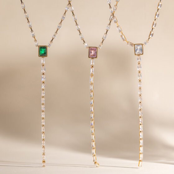 Crystal Square Necklace No. 092
