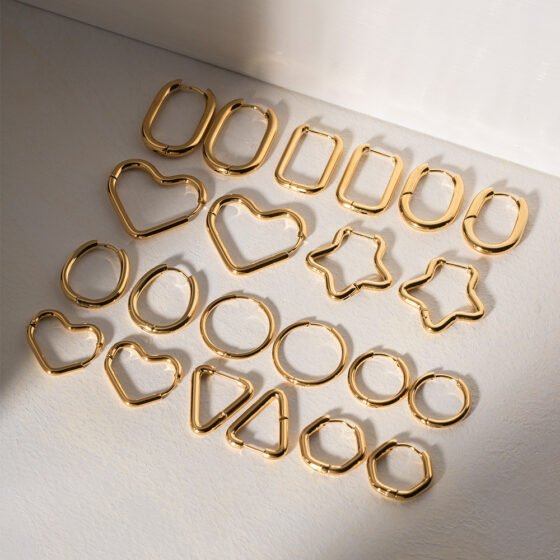 Heart Geometric Earrings No. 001