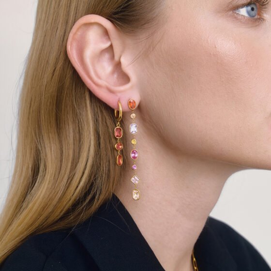 Crystal Tassel Earrings No. 043