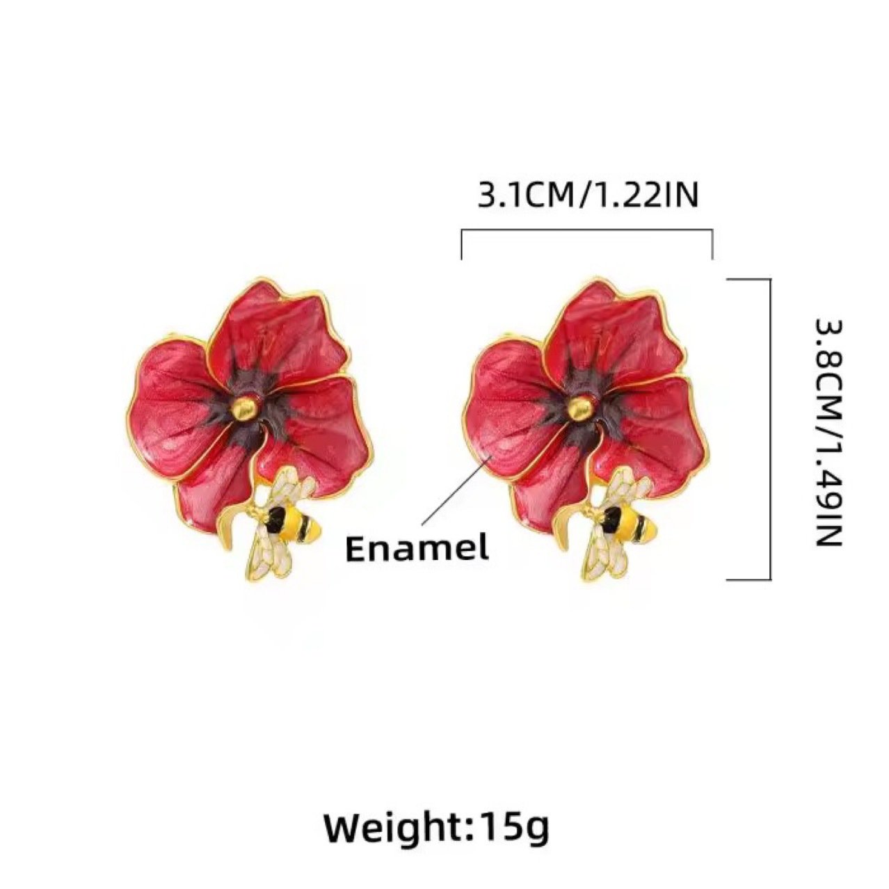 Floral Colorful Stud Earrings - view 4