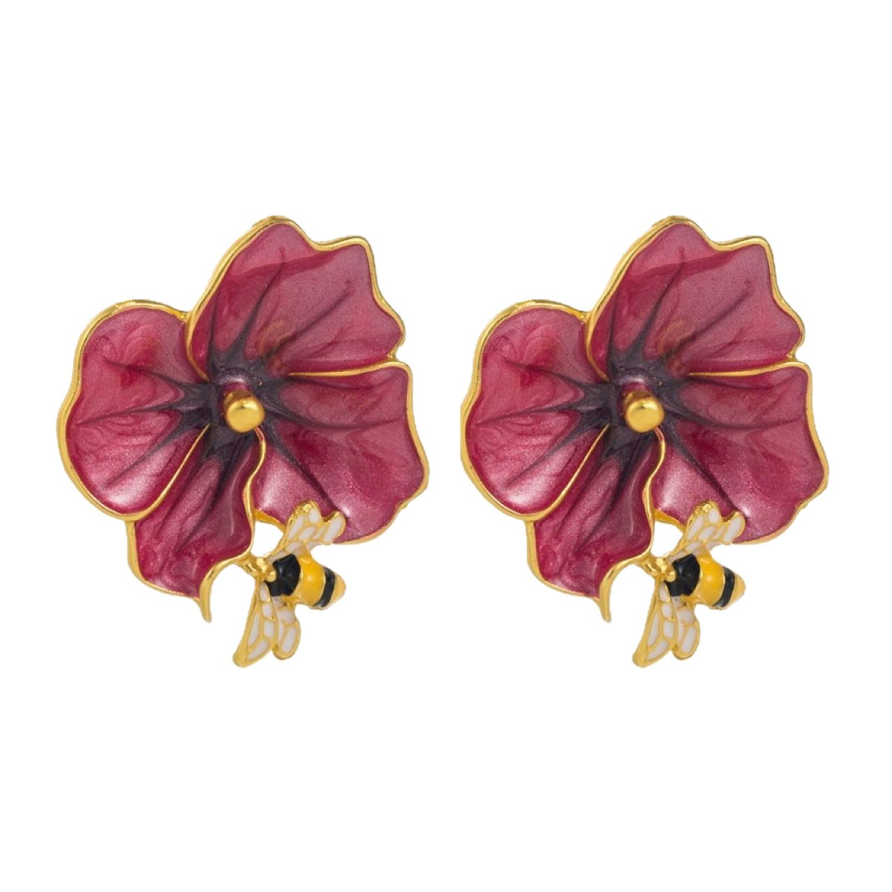Floral Colorful Stud Earrings - view 5
