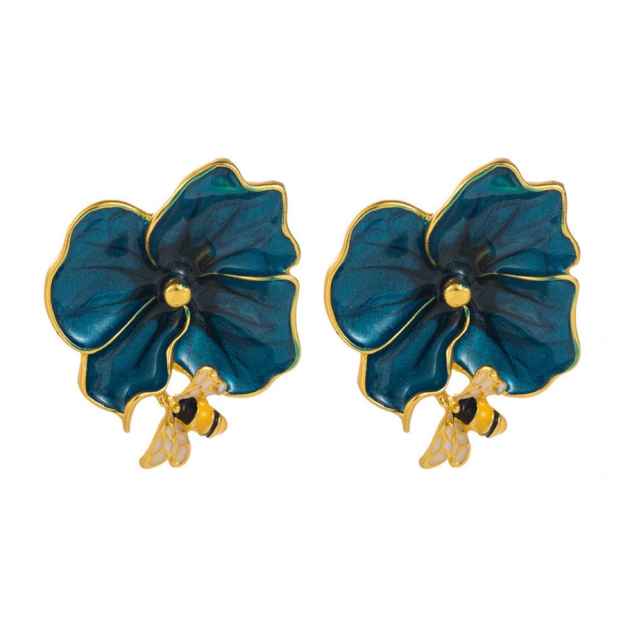 Floral Colorful Stud Earrings - view 6