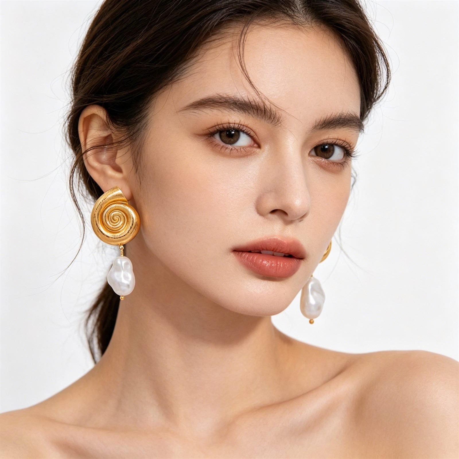 Shell Crystal Earrings - view 1