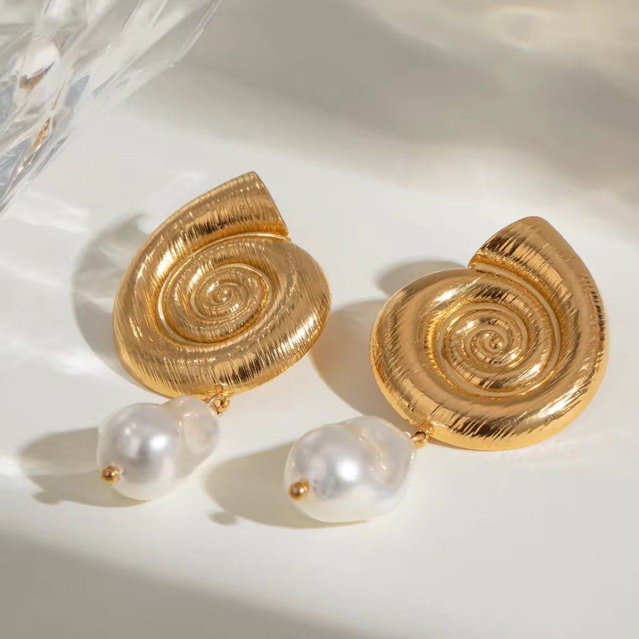 Shell Crystal Earrings - view 4