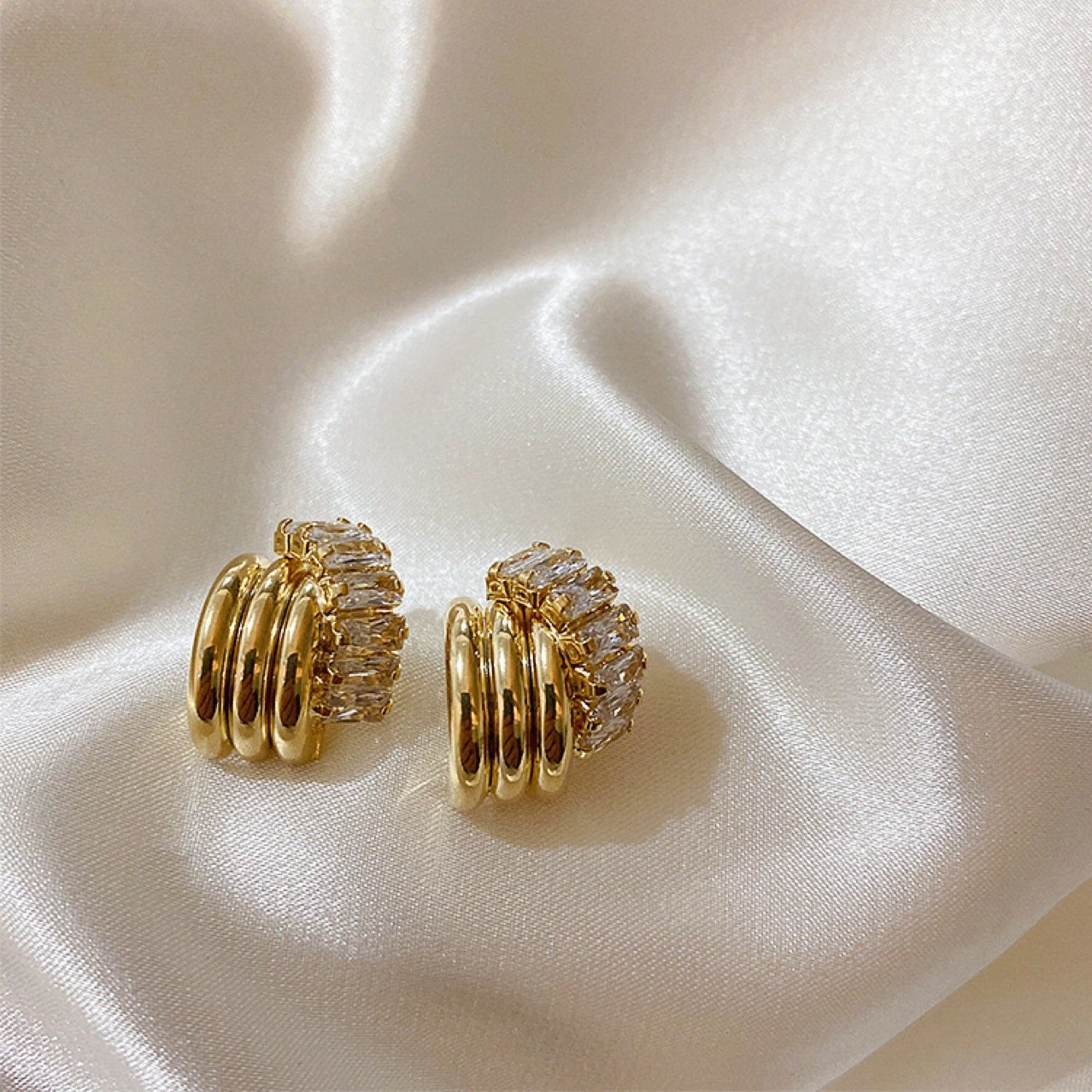 Crystal Sculptural Stud Earrings - view 6