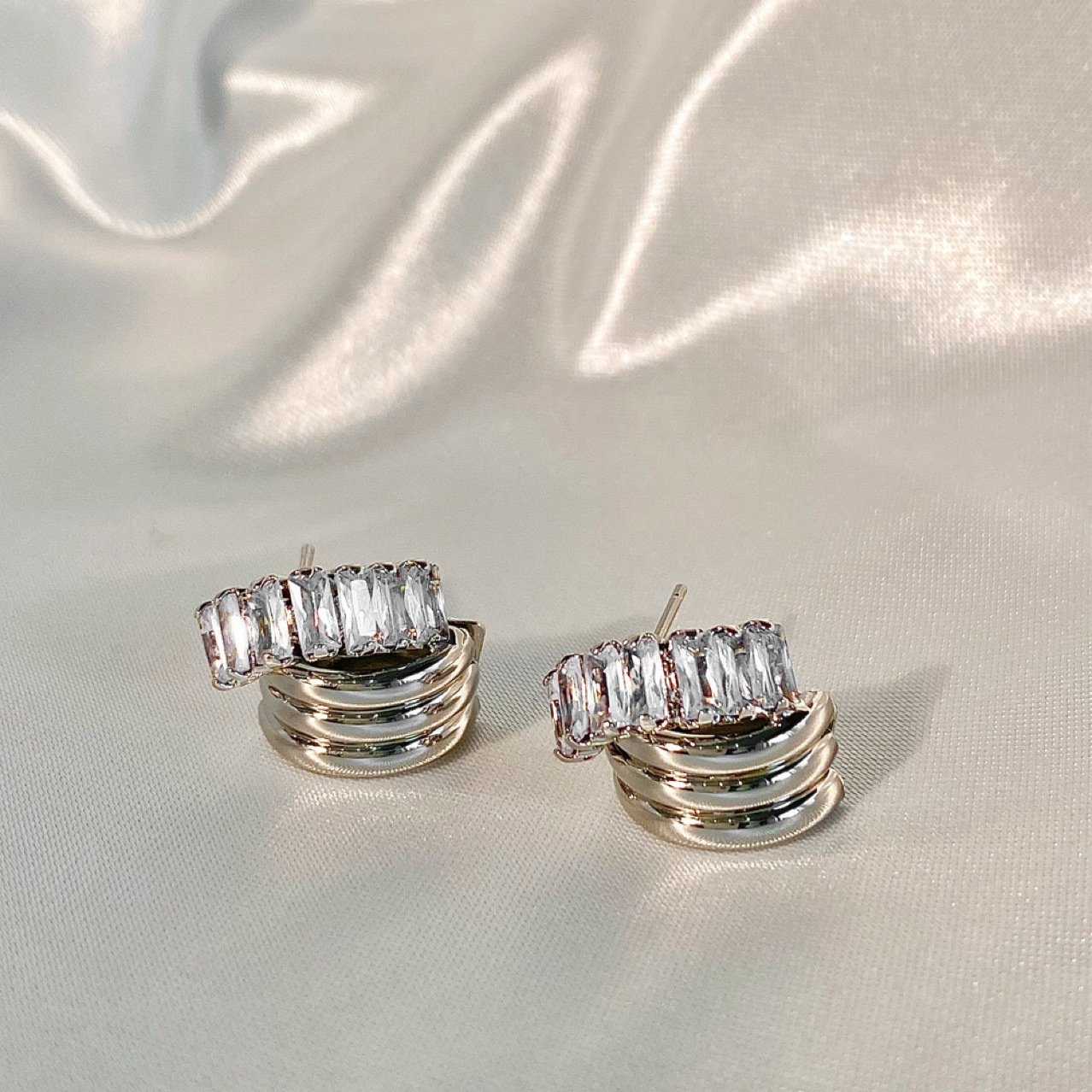 Crystal Sculptural Stud Earrings - view 7