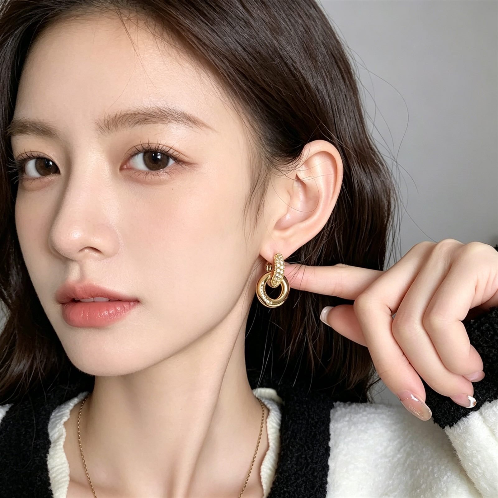 Crystal Sculptural Stud Earrings No. 178 - view 1