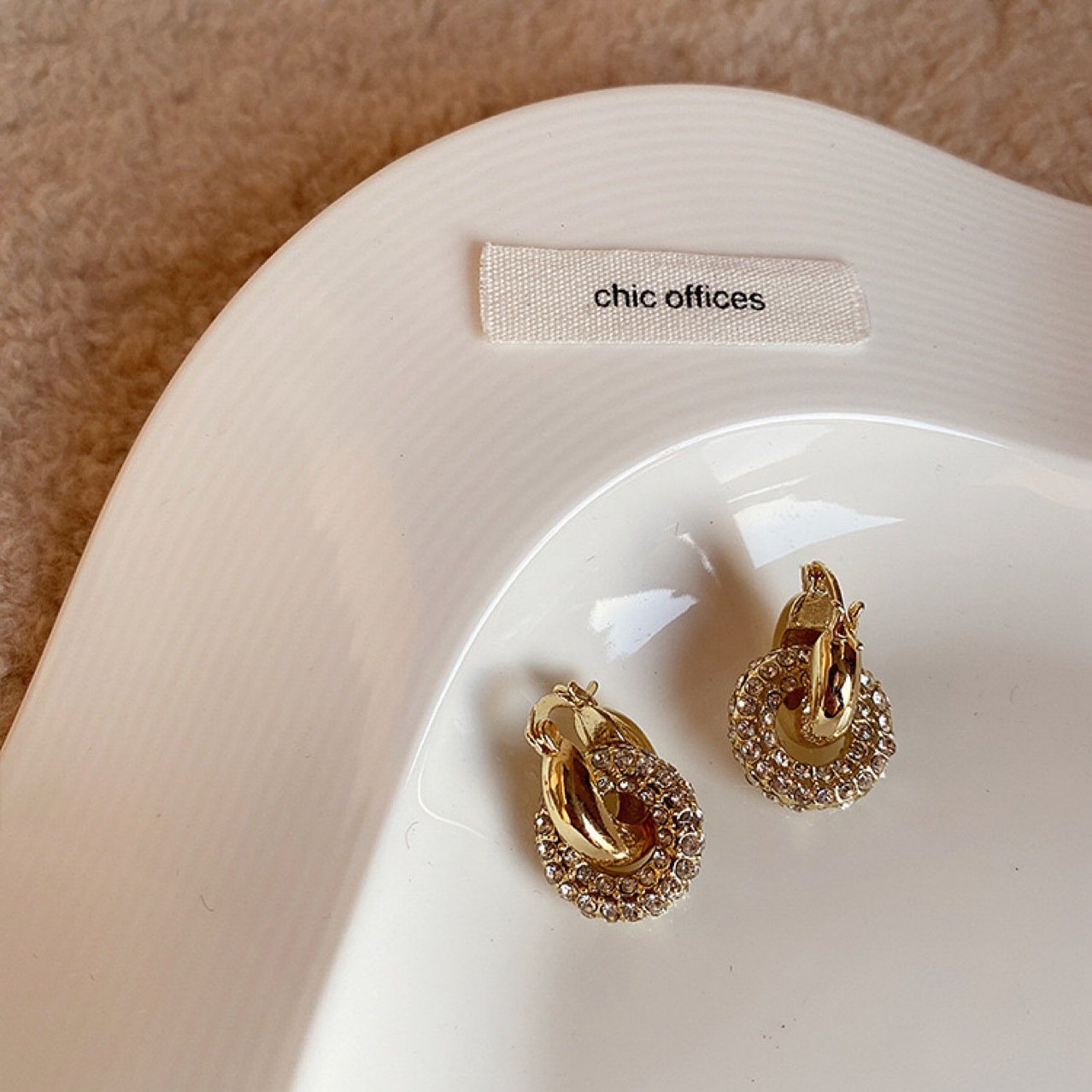 Crystal Sculptural Stud Earrings No. 178 - view 2