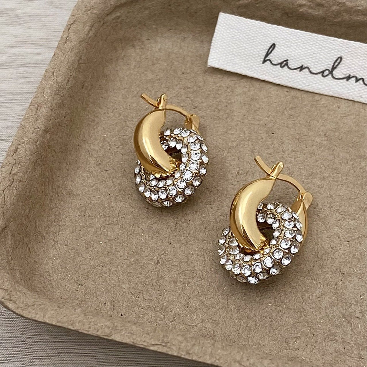 Crystal Sculptural Stud Earrings No. 178 - view 3