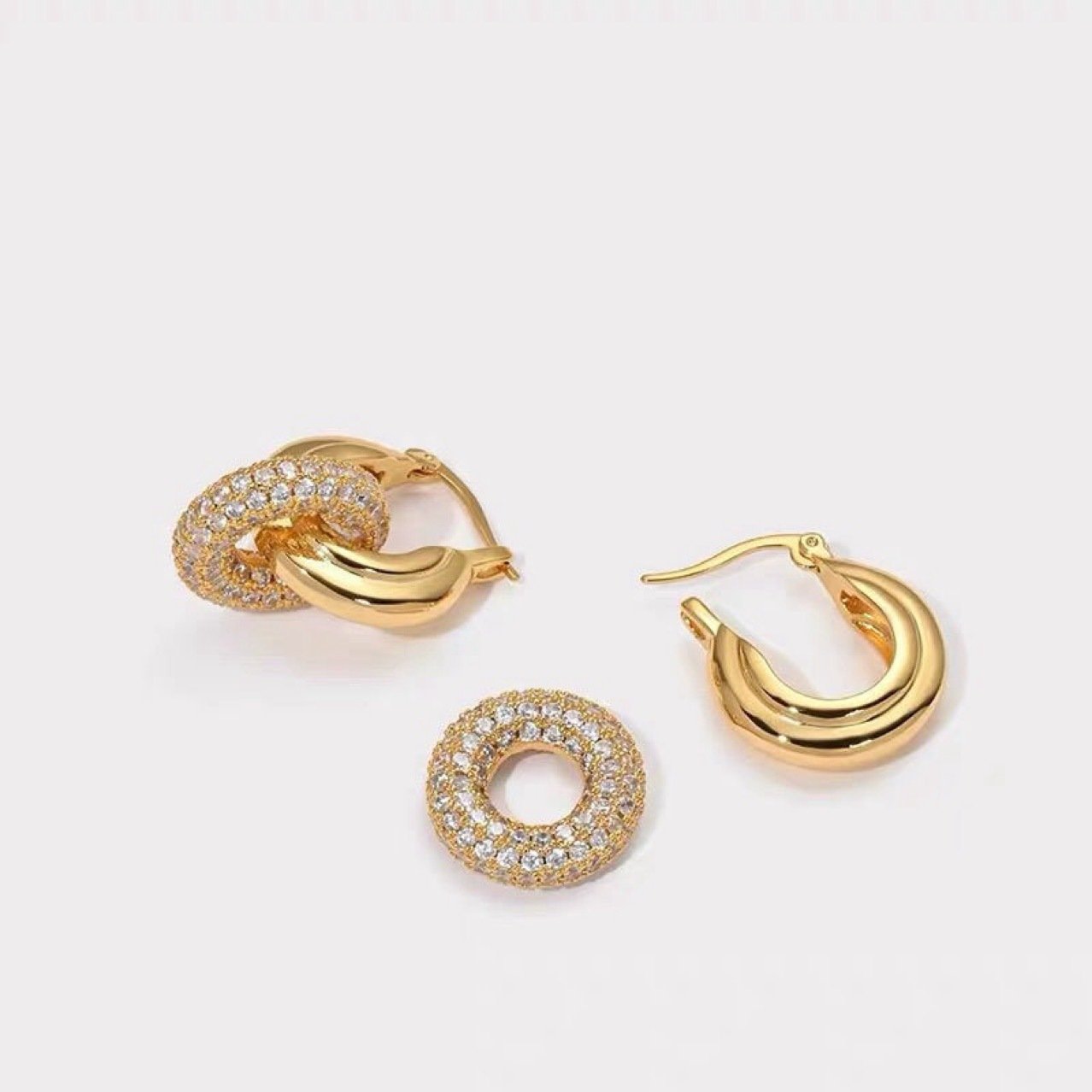 Crystal Sculptural Stud Earrings No. 178 - view 4