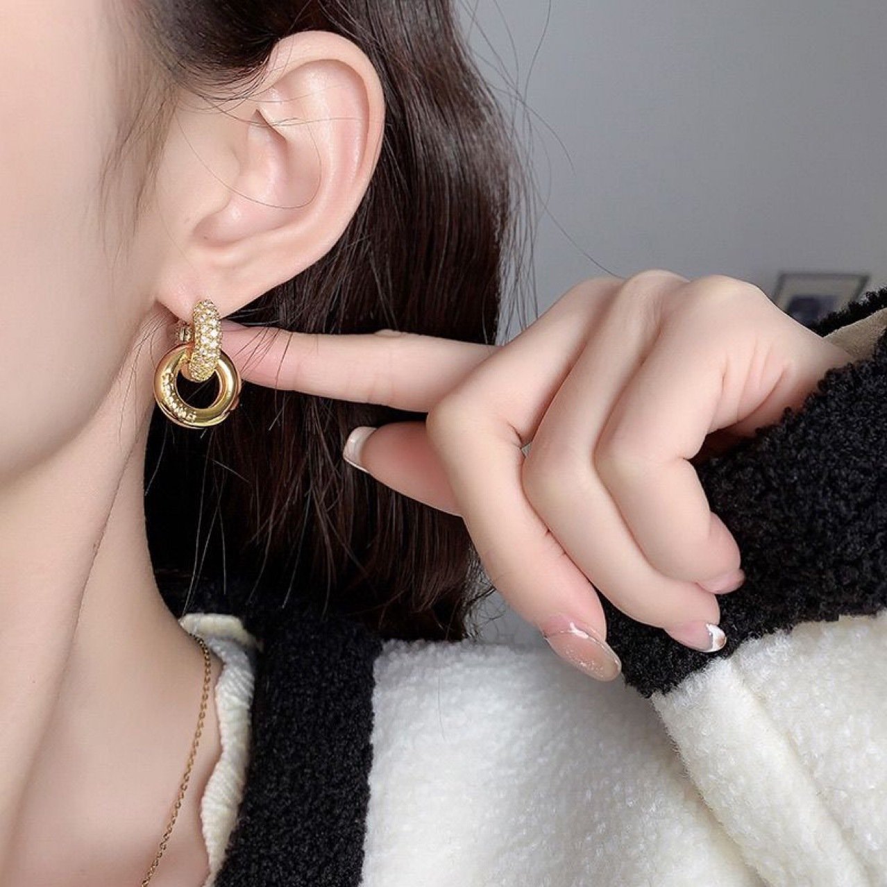 Crystal Sculptural Stud Earrings No. 178 - view 5