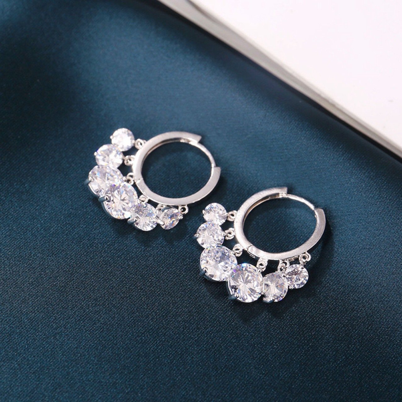 Crystal Emerald Hoop Earrings No. 200 - view 6