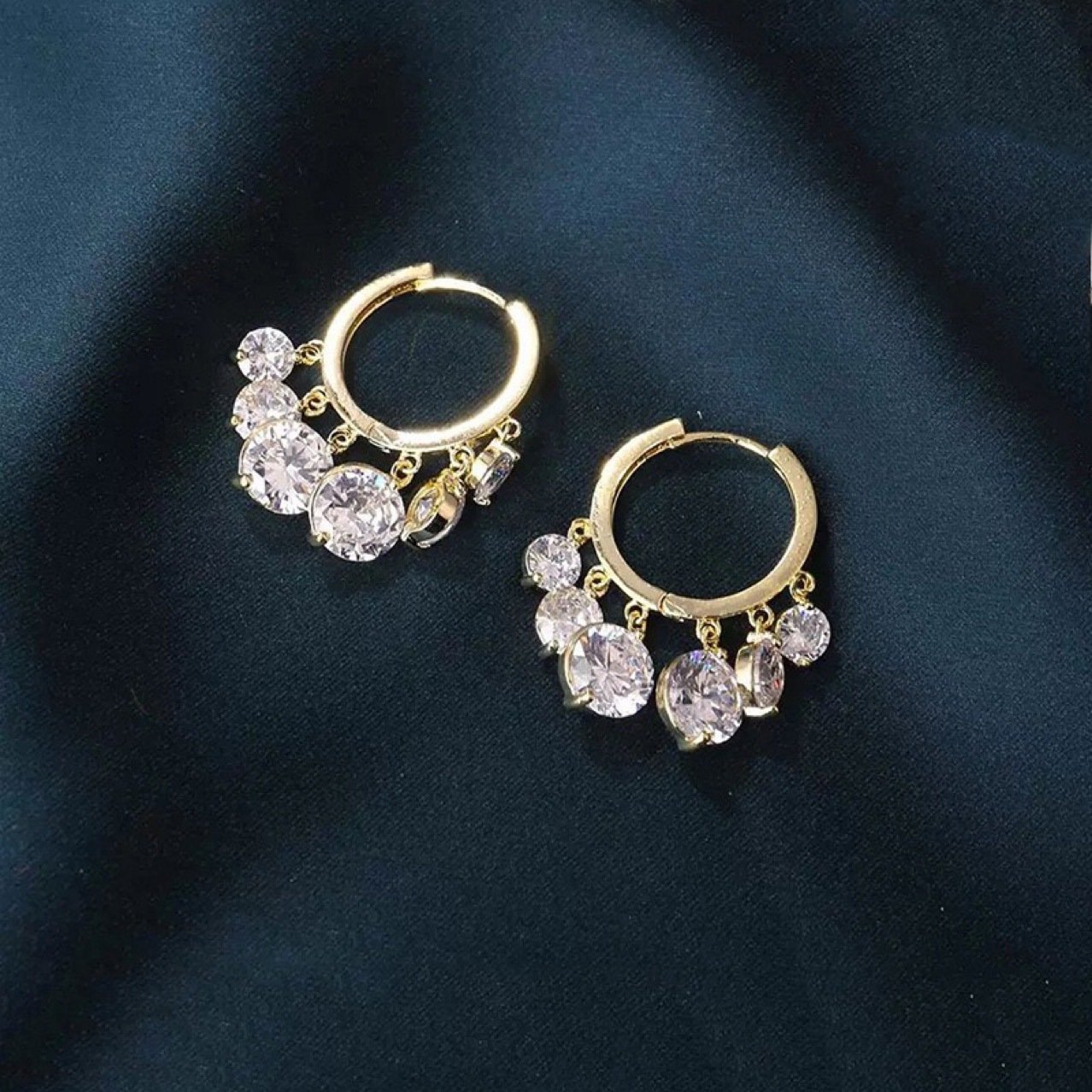 Crystal Emerald Hoop Earrings No. 200 - view 7
