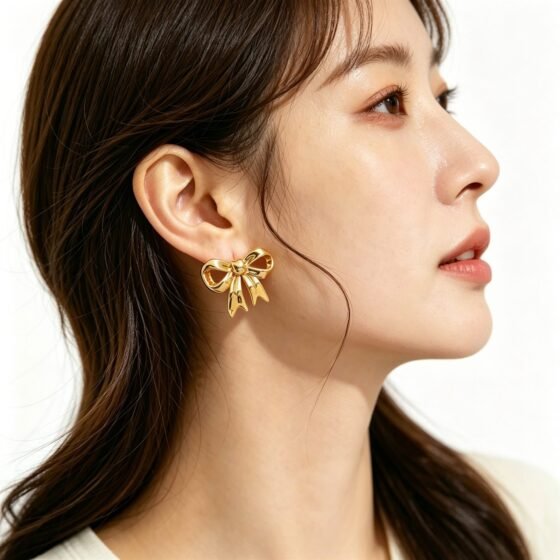 Bow Butterfly Stud Earrings No. 263 - view 1