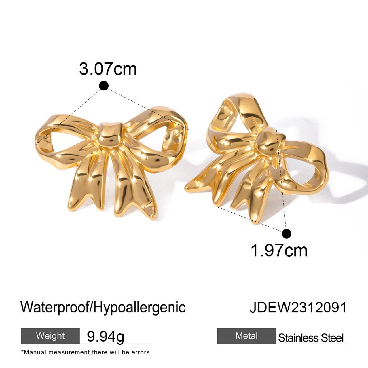 Bow Butterfly Stud Earrings No. 263 - view 5
