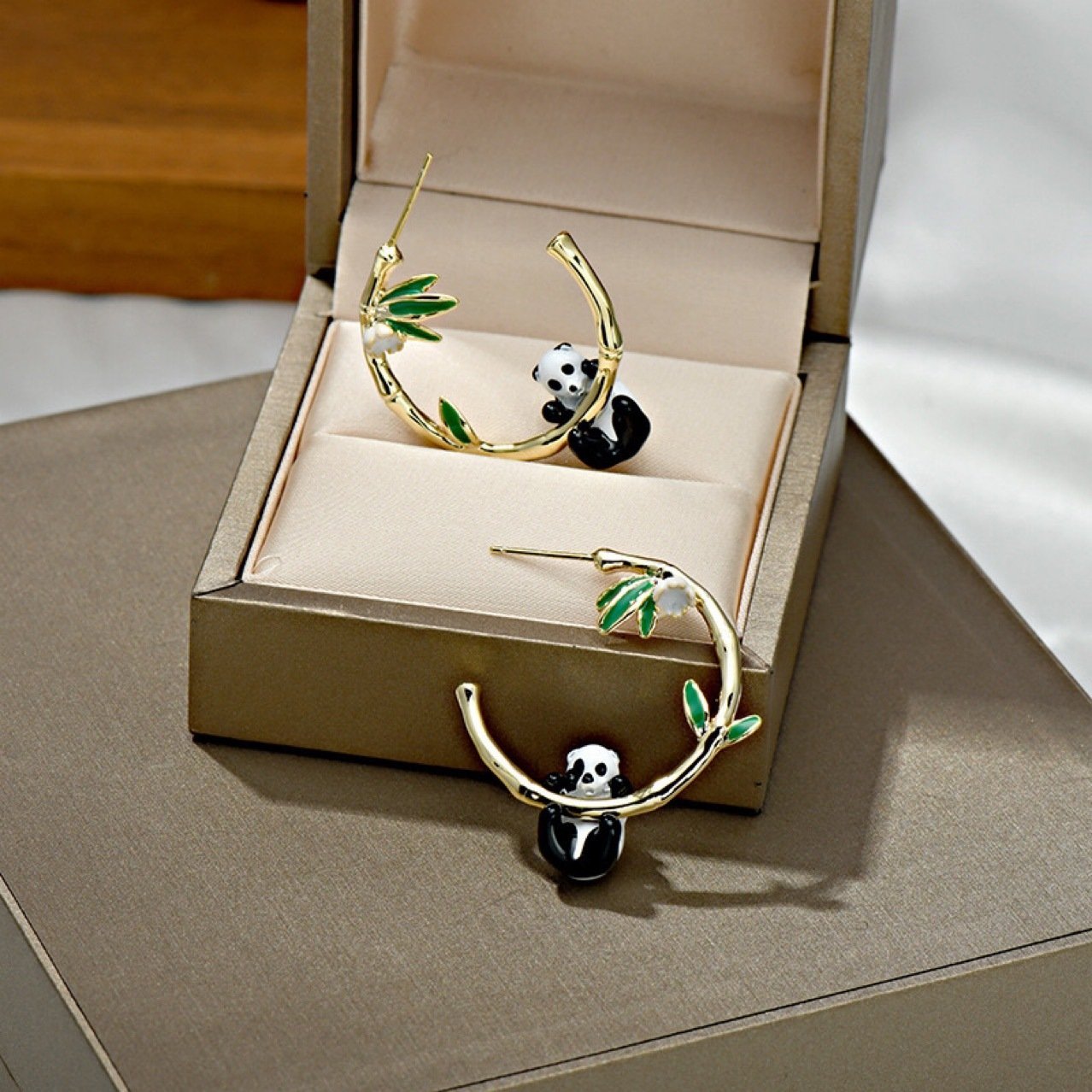 Panda Hoop Earrings - view 3