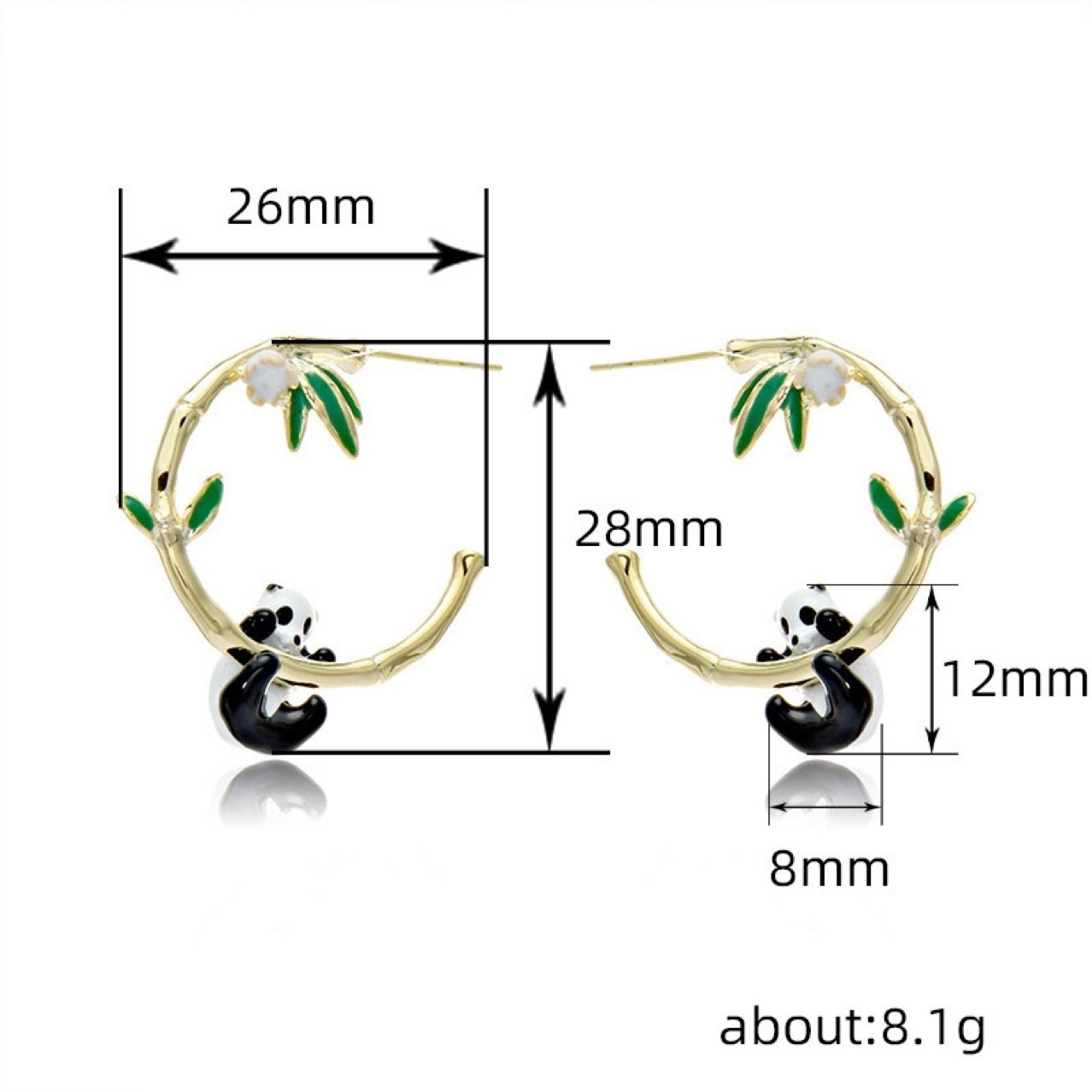 Panda Hoop Earrings - view 4