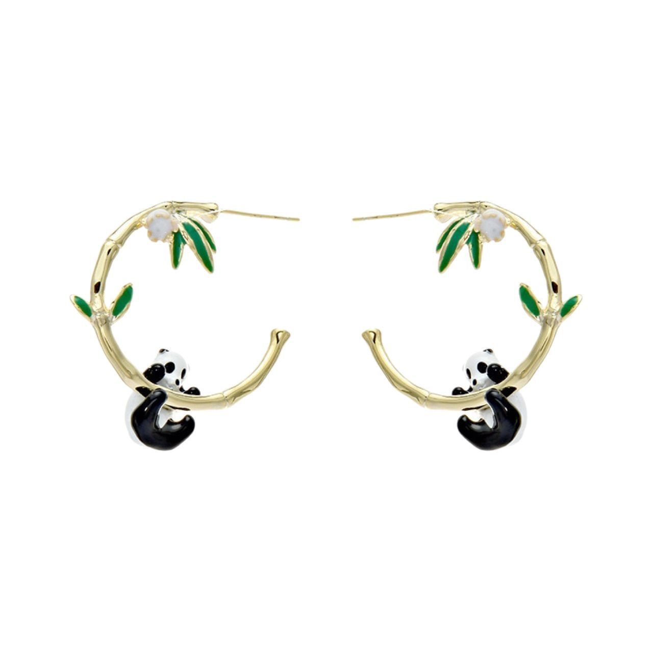 Panda Hoop Earrings - view 5