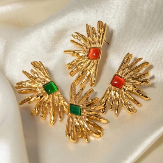 Sun Cat Eye Stud Earrings - view 1
