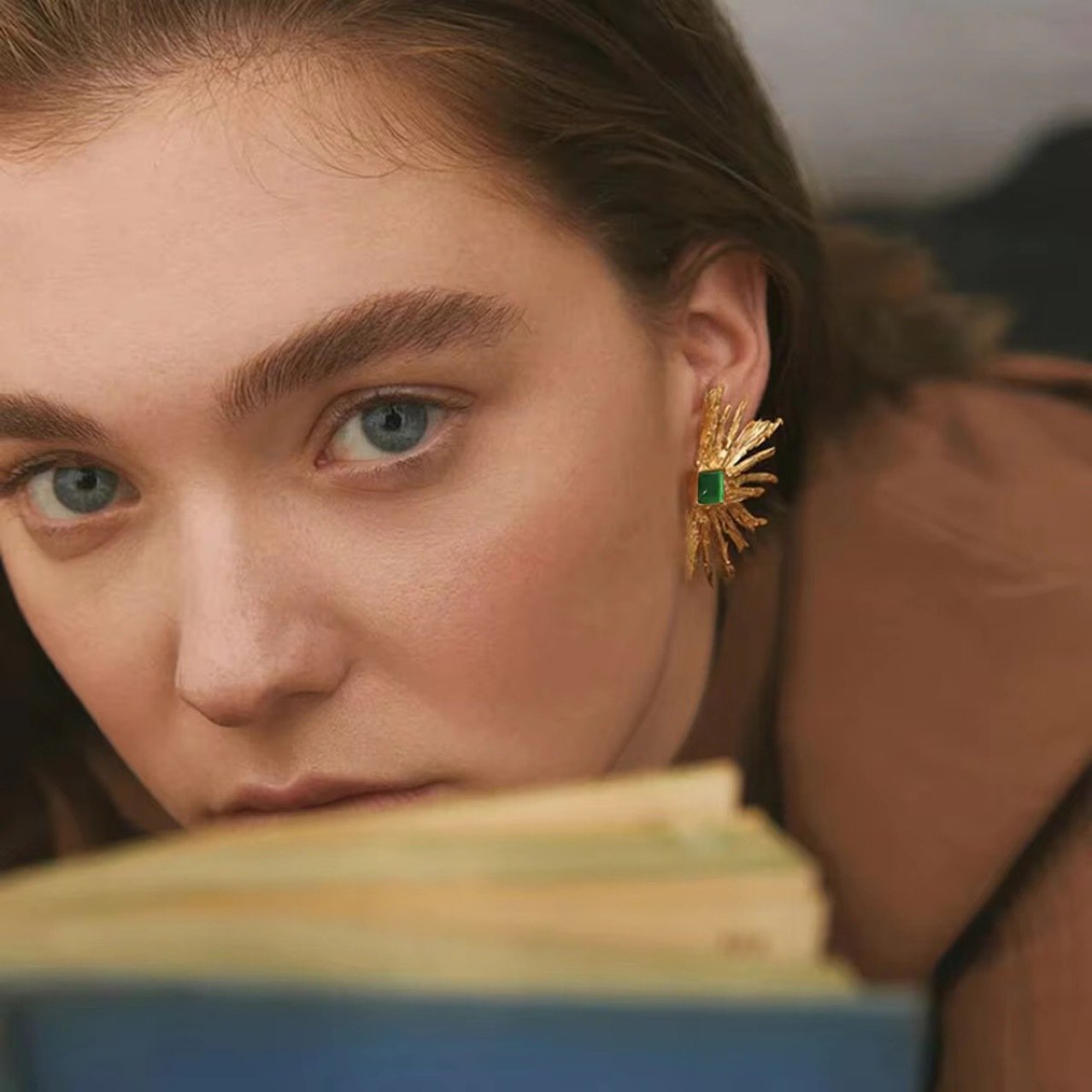 Sun Cat Eye Stud Earrings - view 2