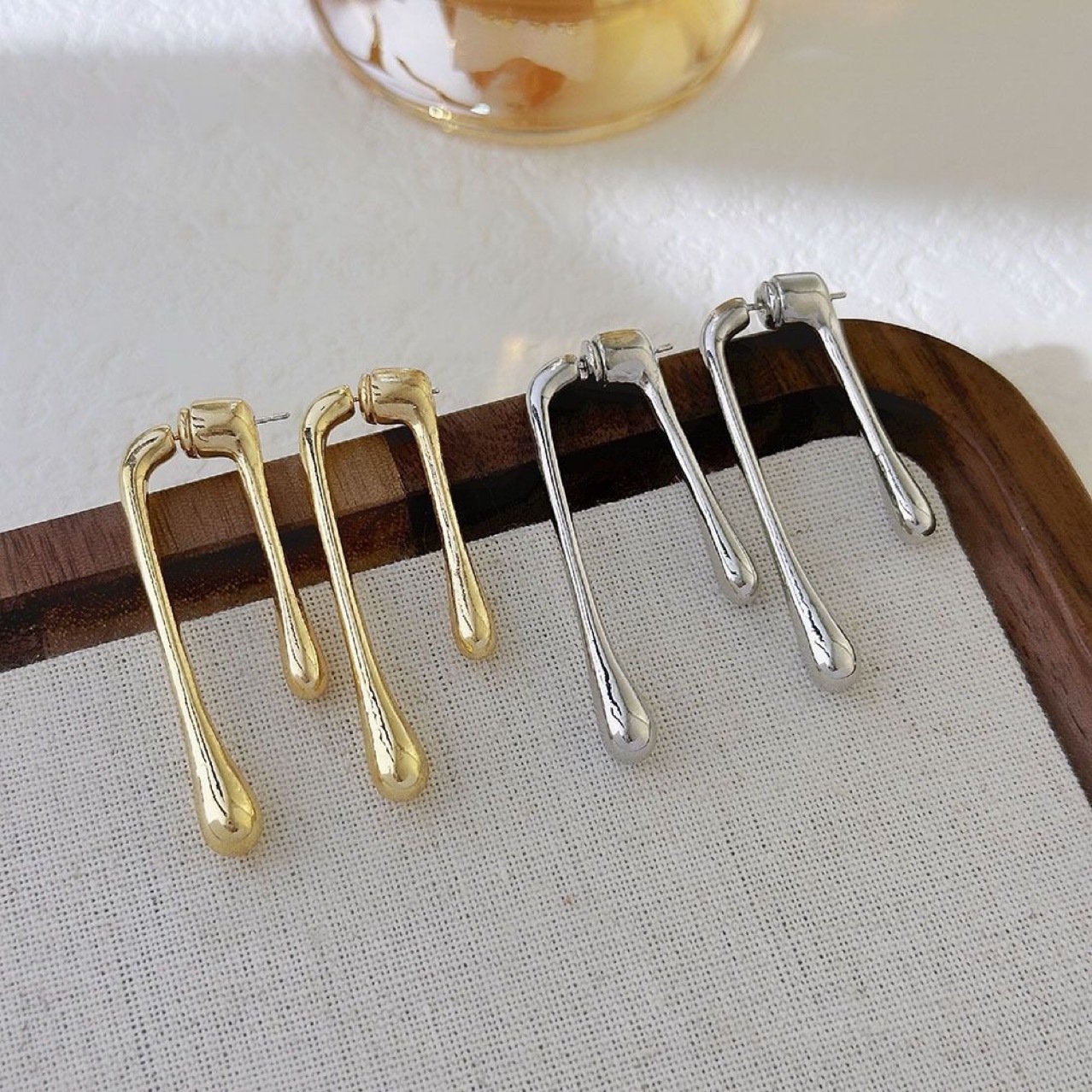 Dewdrop Wave Drop Earrings - view 2