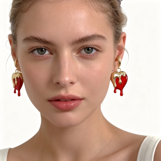 Heart Vintage Drop Earrings - view 1