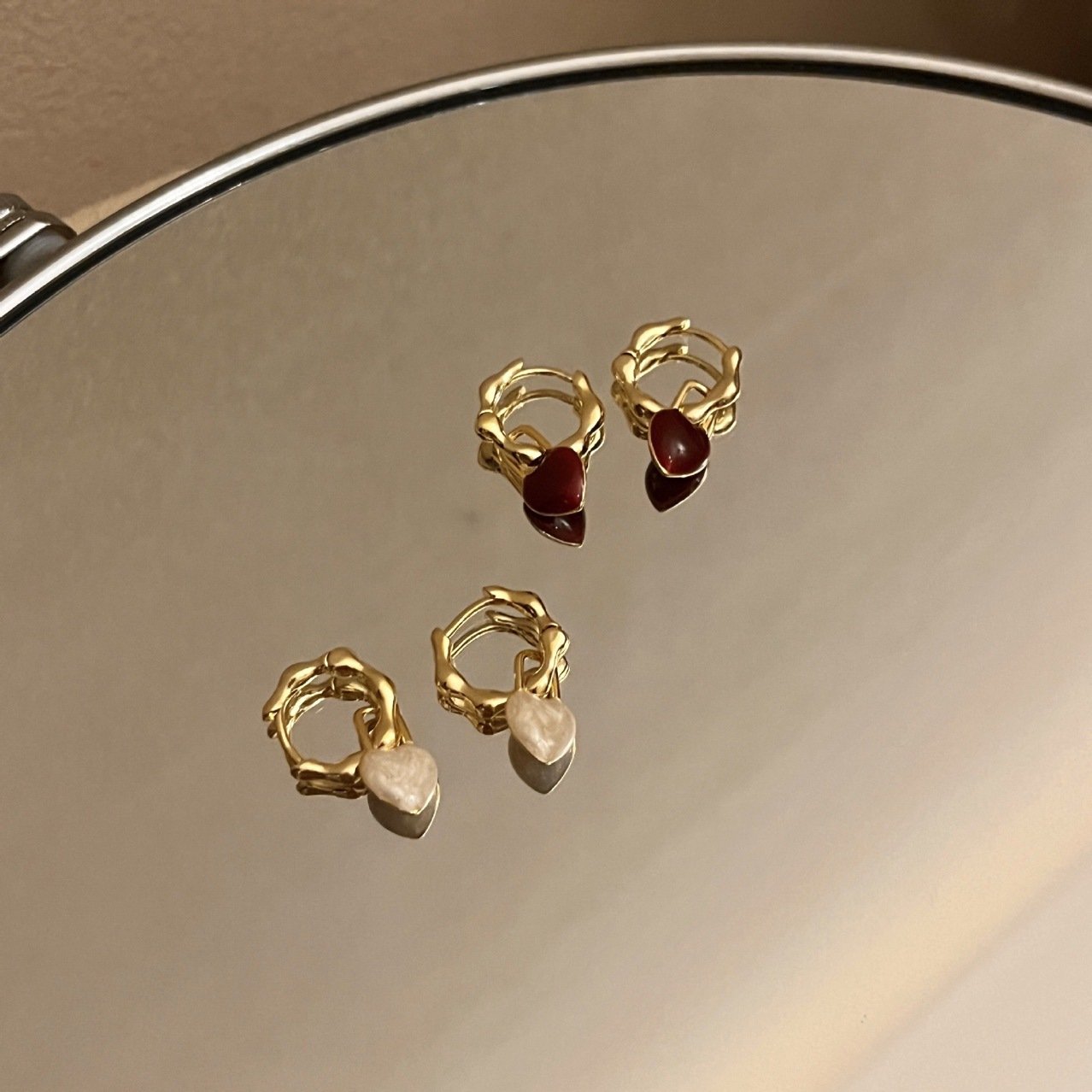 Heart Vintage Hoop Earrings No. 342 - view 2