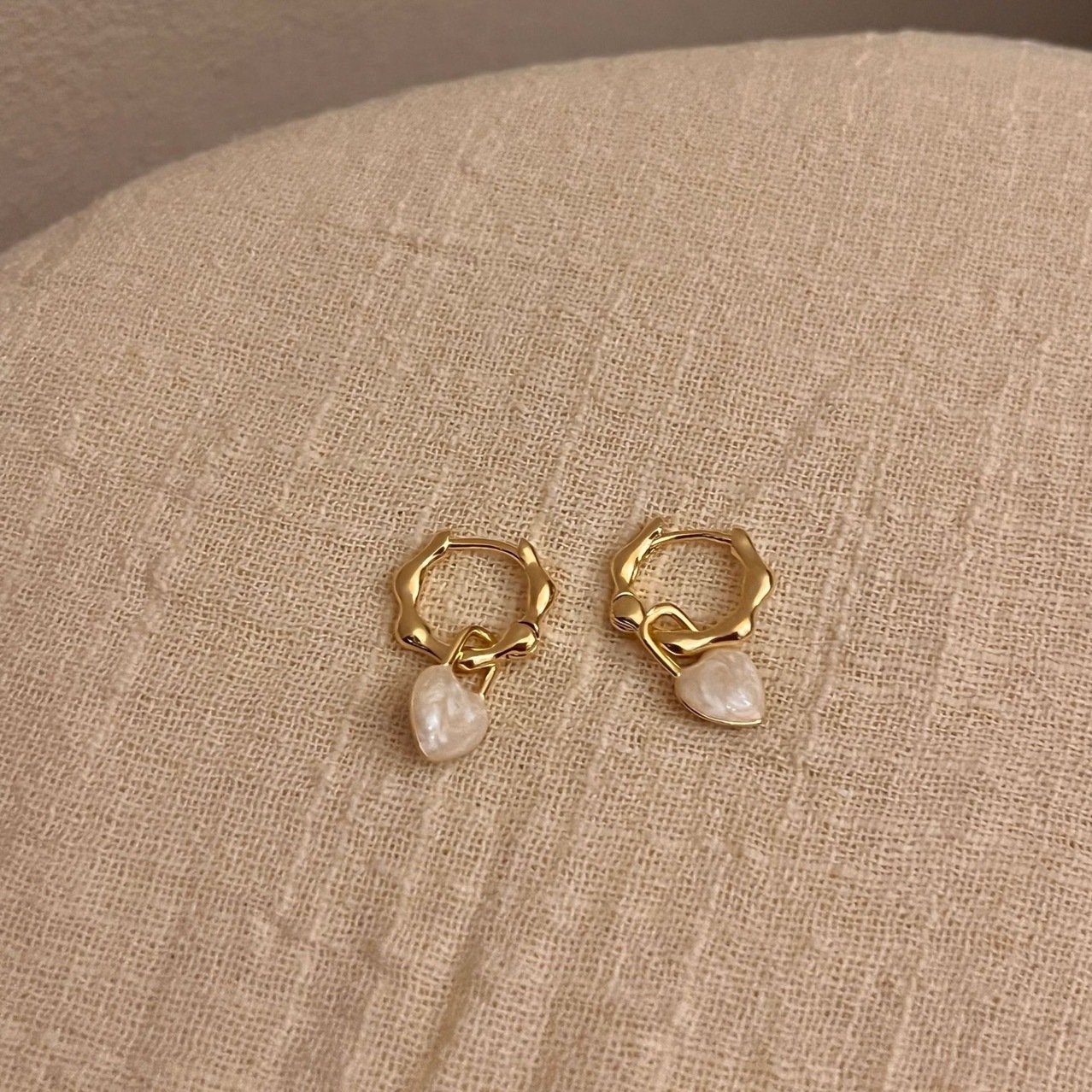 Heart Vintage Hoop Earrings No. 342 - view 6