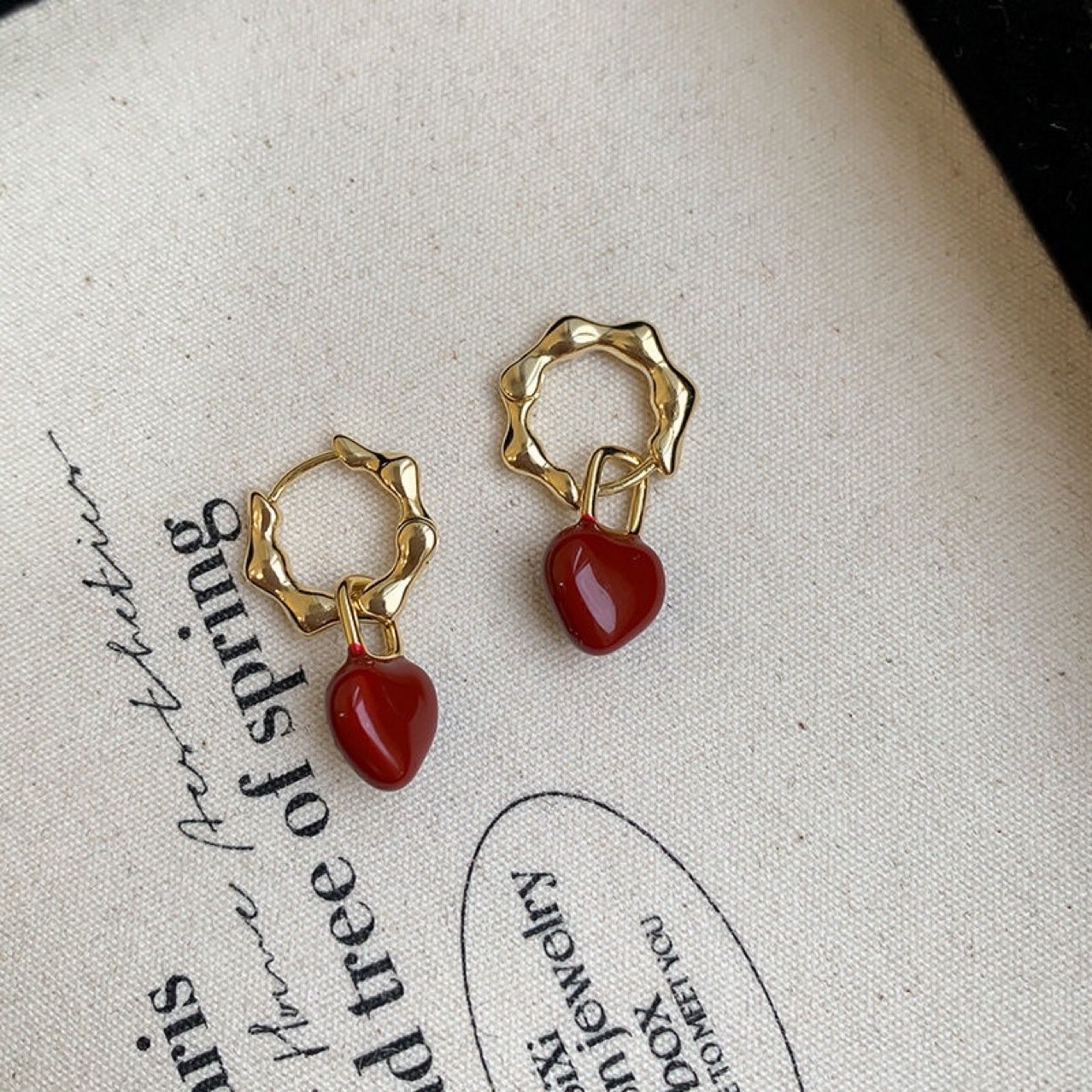 Heart Vintage Hoop Earrings No. 342 - view 7