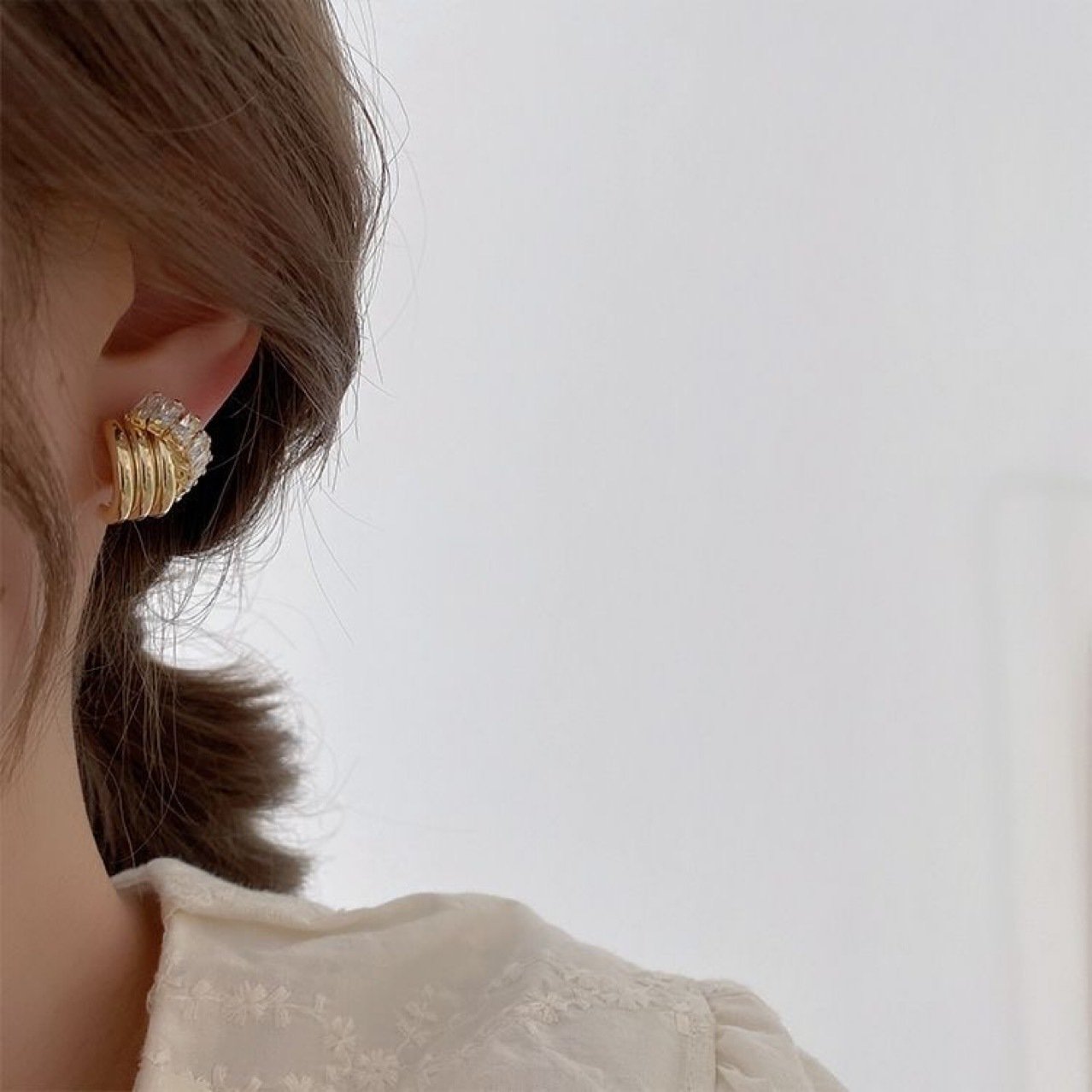 Crystal Stud Earrings No. 344 - view 5