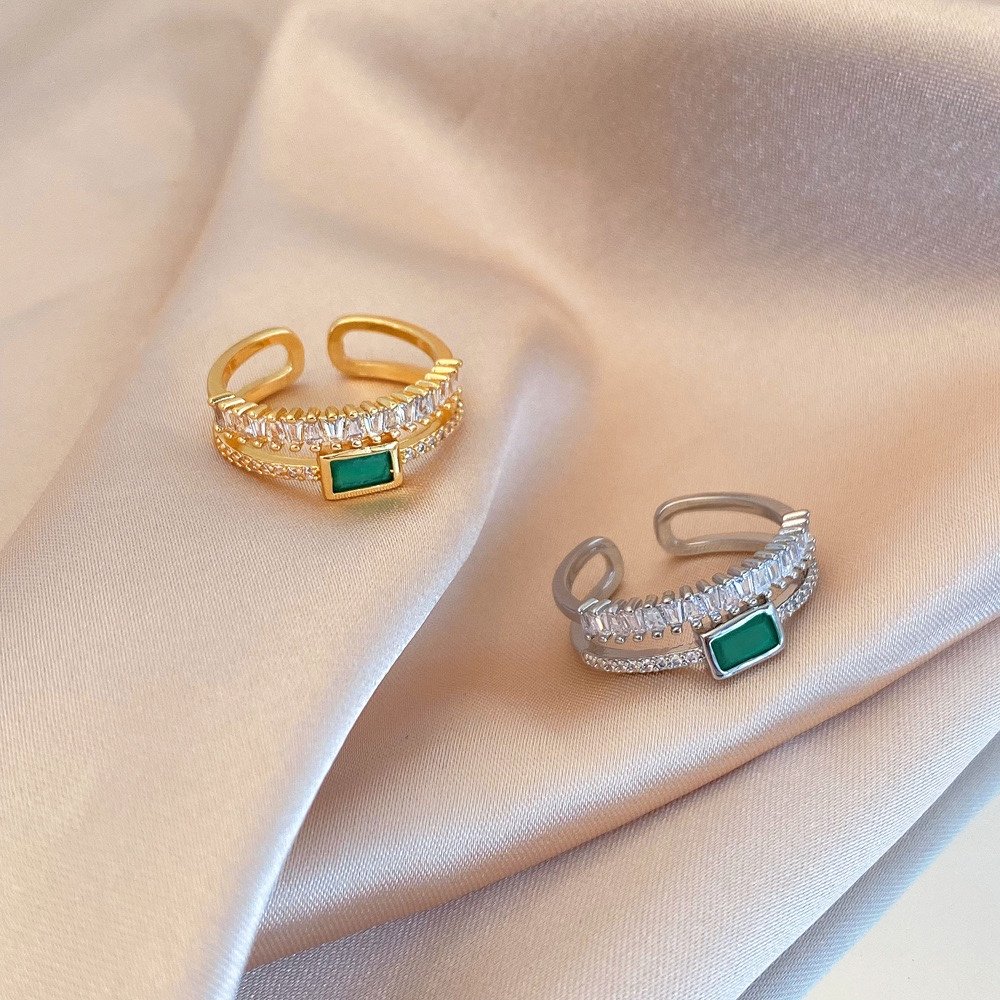 Crystal Emerald Adjustable Ring - view 1