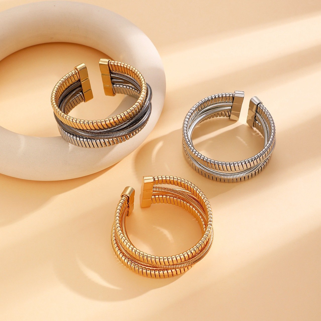 Serpent Sculptural Bangle - view 3