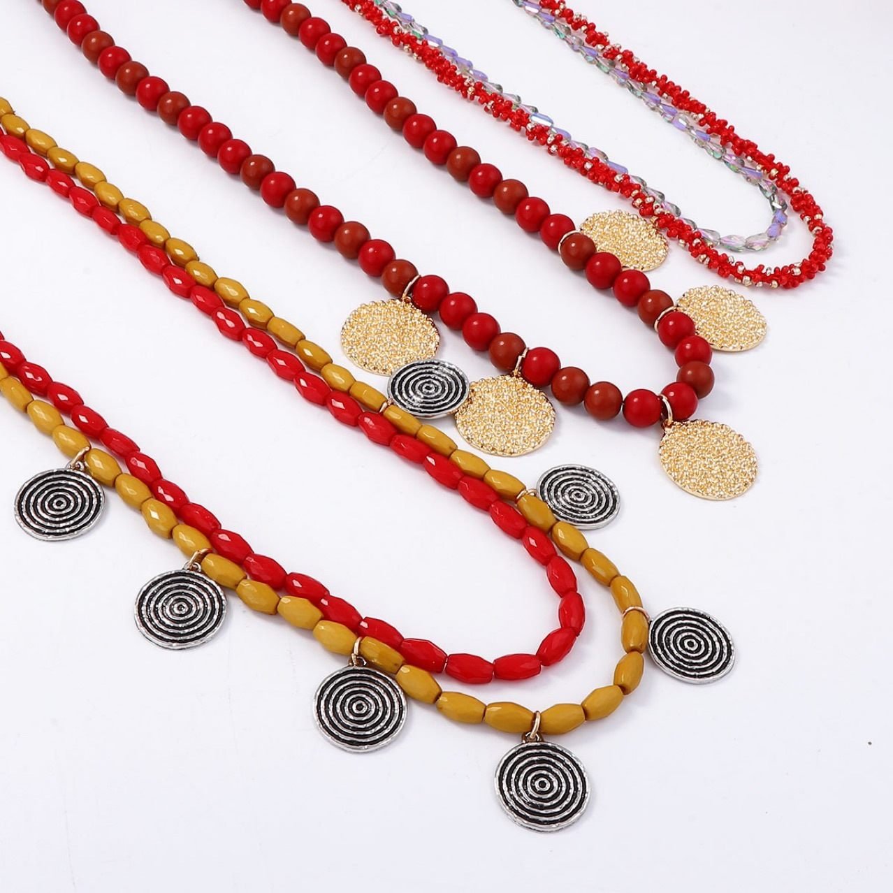 Coin Sculptural Layered Necklace - view 3