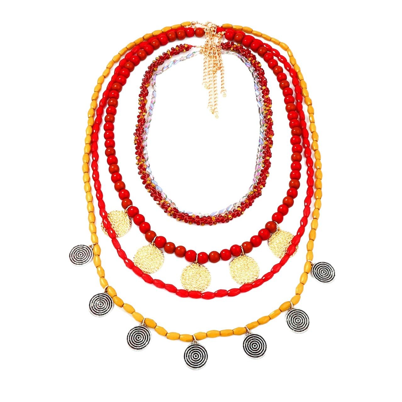 Coin Sculptural Layered Necklace - view 6