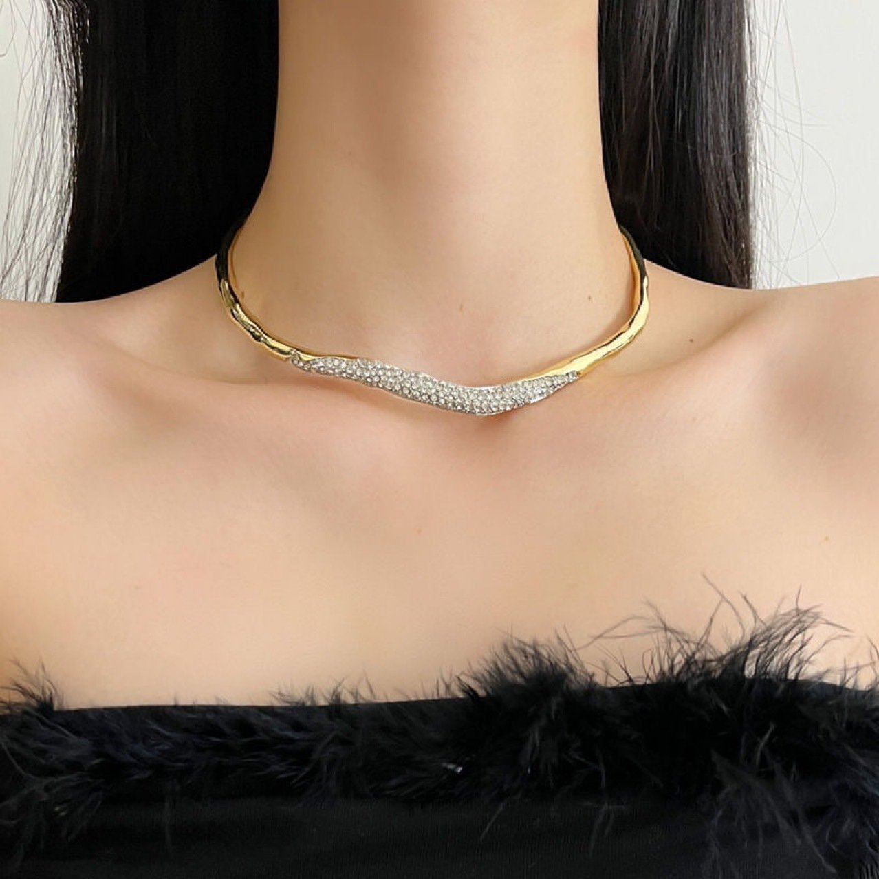 Crystal Sculptural Choker - view 3