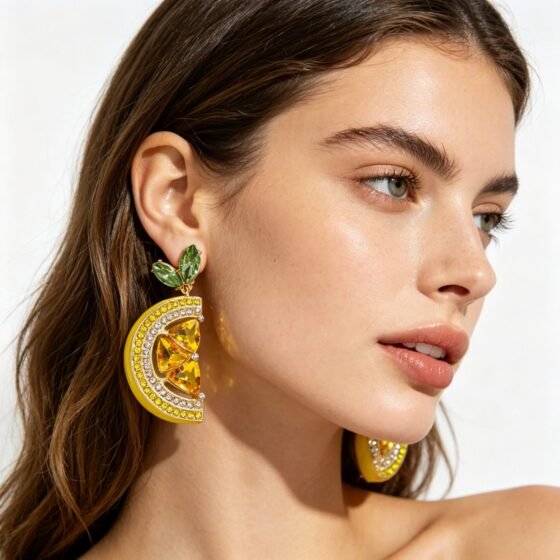 Fruit Crystal Drop Earrings - view 1