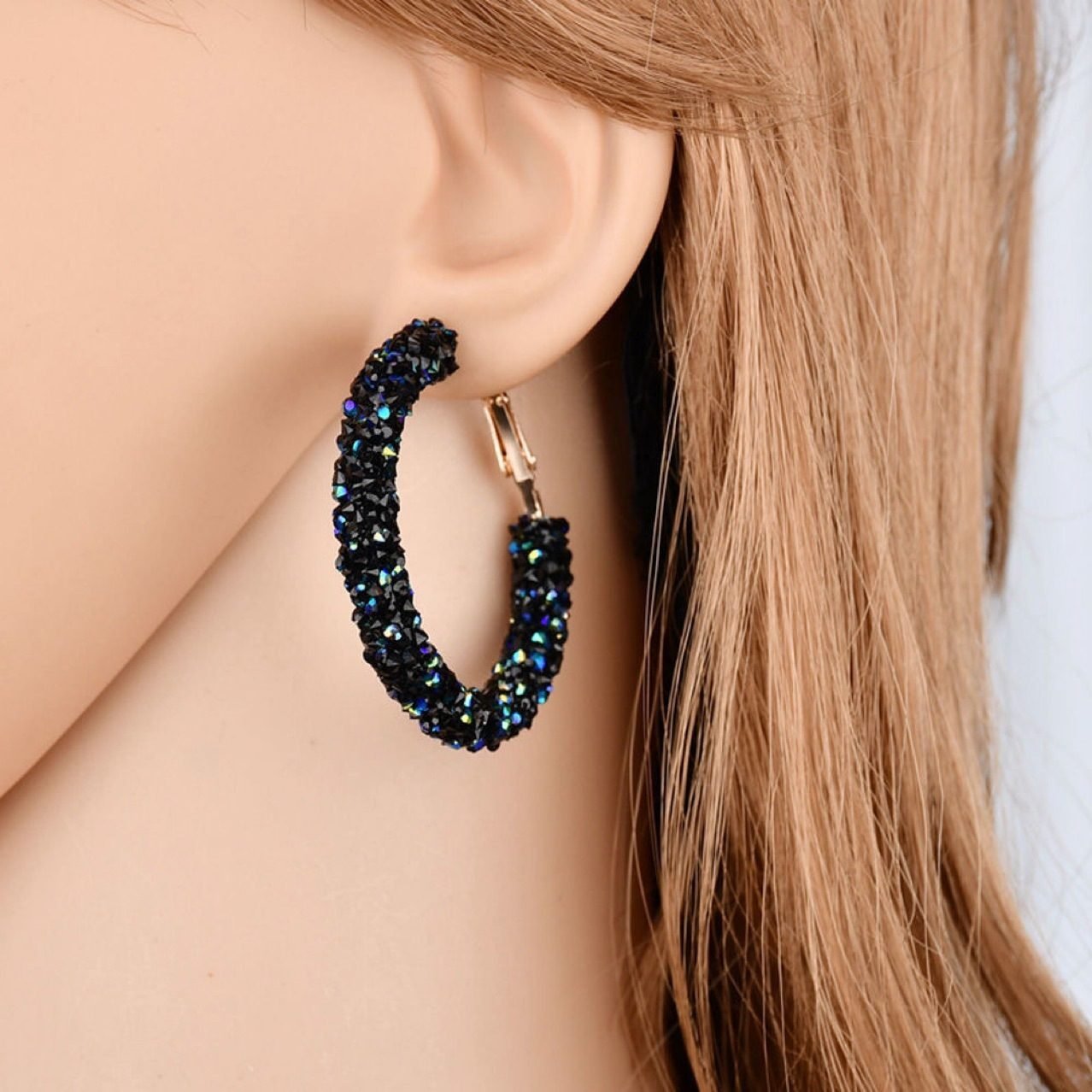 Crystal Hoop Earrings - view 3