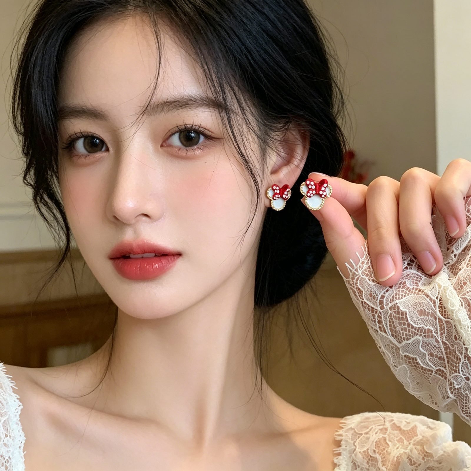 Bow Butterfly Stud Earrings - view 1