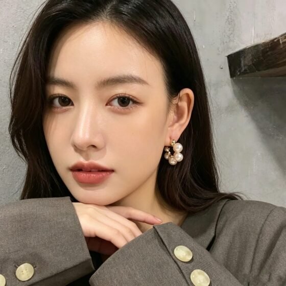 Pearl Heart Drop Earrings - view 1