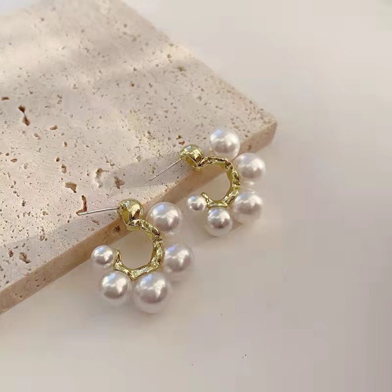 Pearl Heart Drop Earrings - view 3