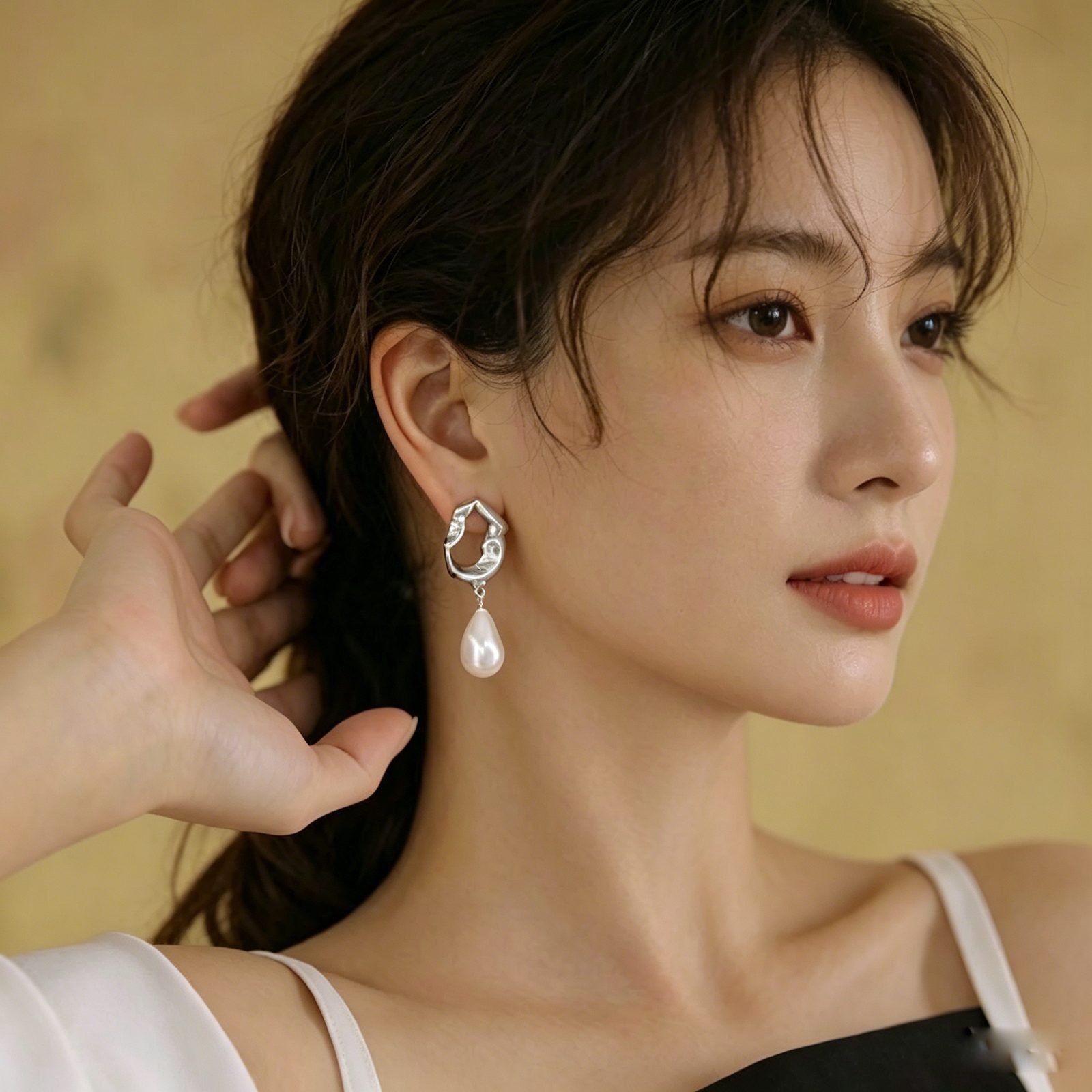 Pearl Drop Earrings - view 2