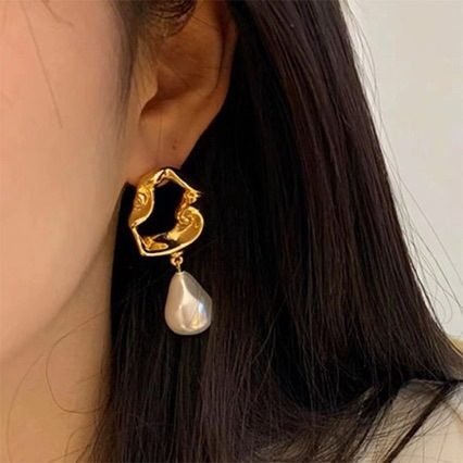 Pearl Drop Earrings - view 3