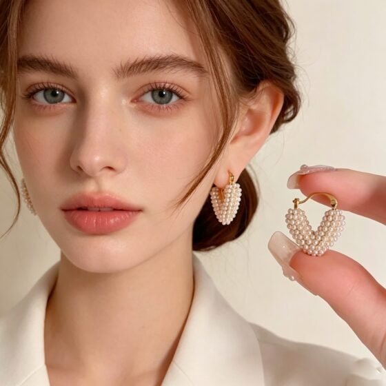Heart Hoop Earrings No. 020 - view 1