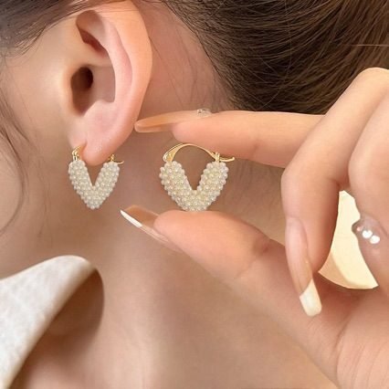 Heart Hoop Earrings No. 020 - view 4
