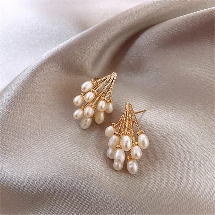 Pearl Drop Earrings No. 022 - view 3