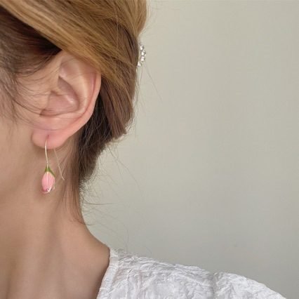 Tulip Floral Drop Earrings - view 3