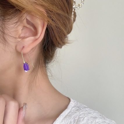 Tulip Floral Drop Earrings - view 4